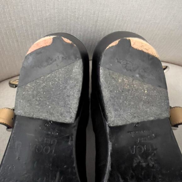 Toga Pulla Boots Womens 37 7 Buckle Belted Cowboy Ankle Black Suede Boho Western - Picture 8 of 11